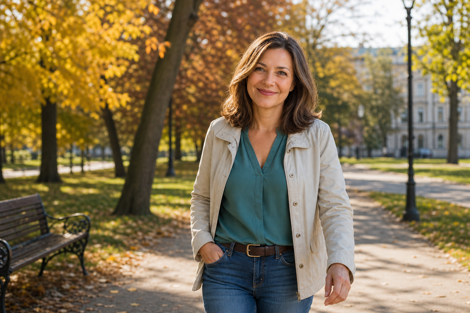 Nagy Katalin sétál
